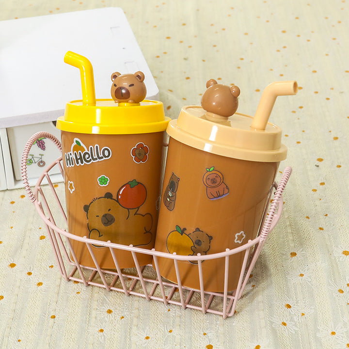 Women’s drinking cup with integrated straw and playful animal design Stornfield