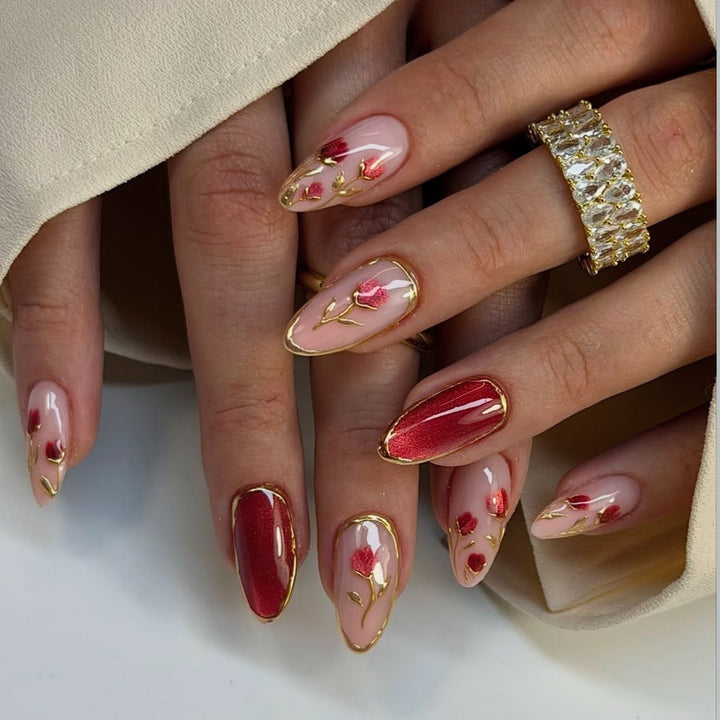Elegant Floral Acrylic Nail Art Enhancements Stornfield 1789915802