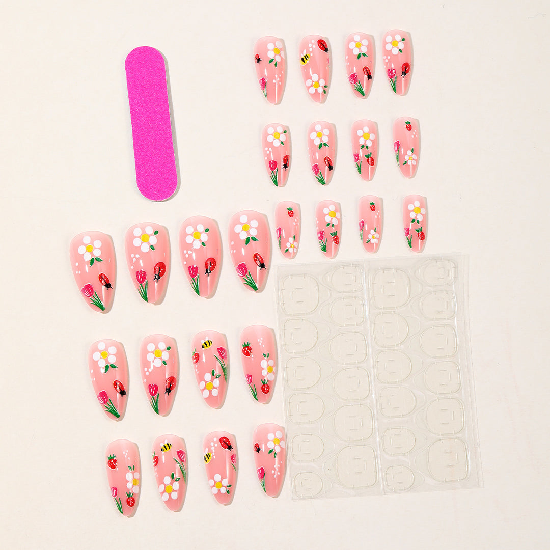 Floral-Themed Stiletto Nail Art Stornfield