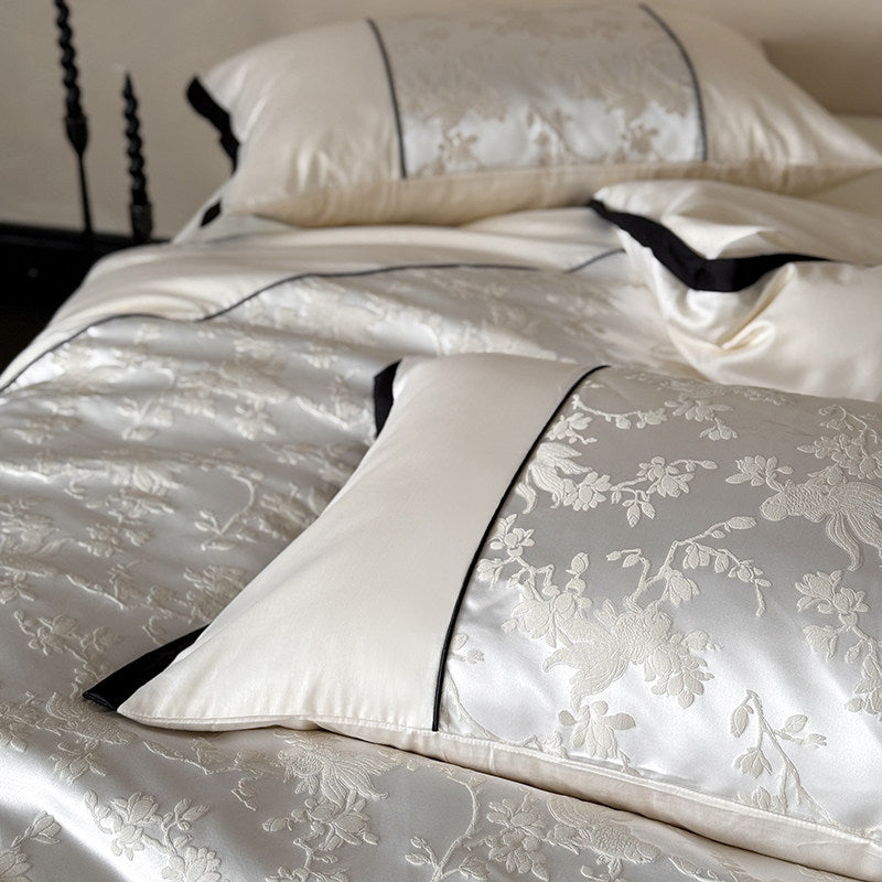 Decorative Luxury Embroidered Satin Bedding Set Stornfield