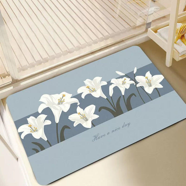 Floral-Themed Anti-Slip Bath Mat