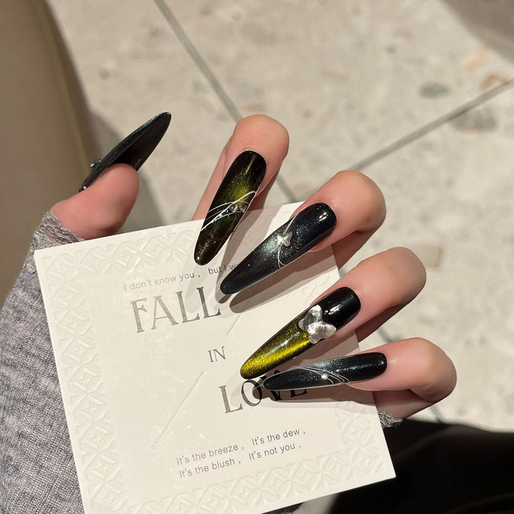 Glamorous Crystal-Studded Stiletto Press-On Nails Stornfield