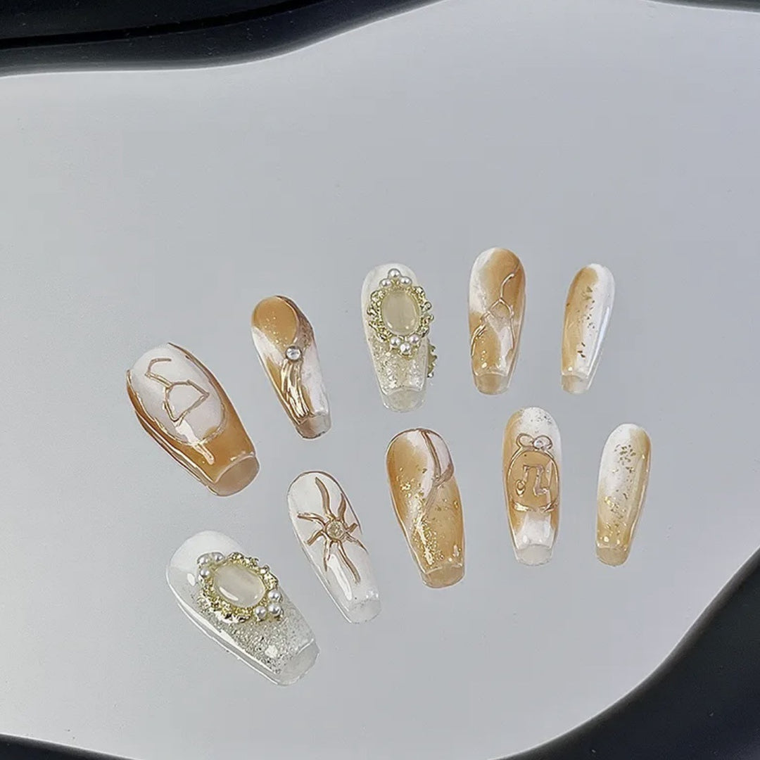 Luxe Gold Accent Press-On Nail Set