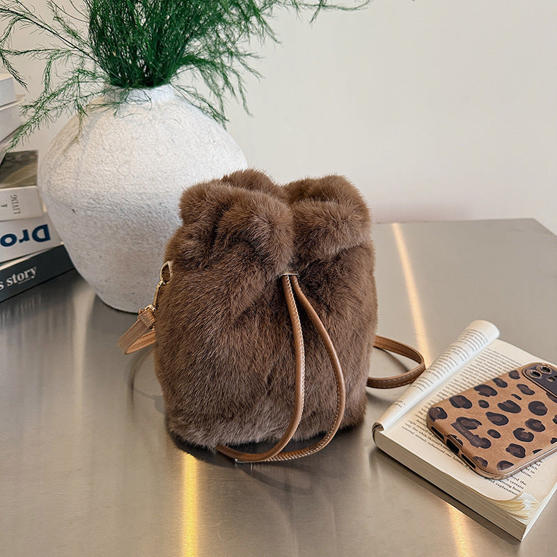 Plush Drawstring Mini Backpack
