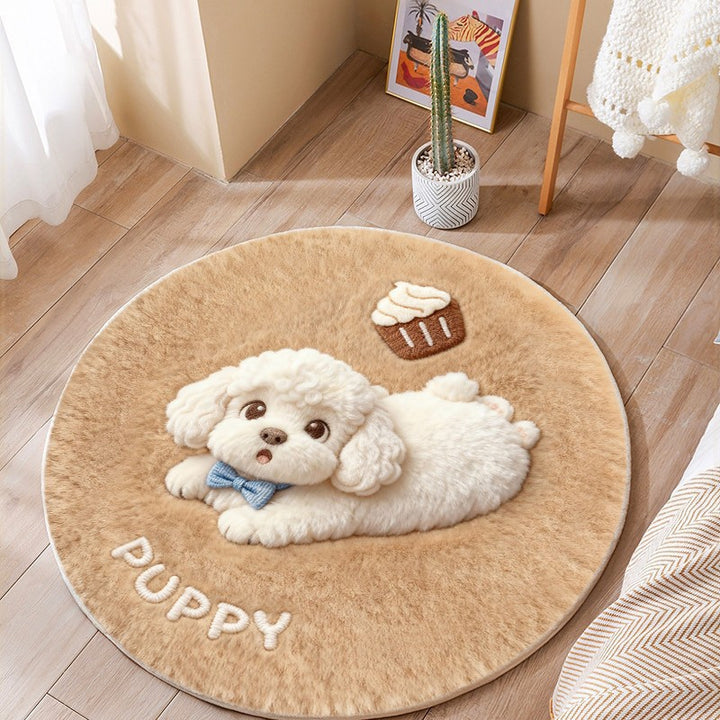 Cat-Themed Round Area Rug