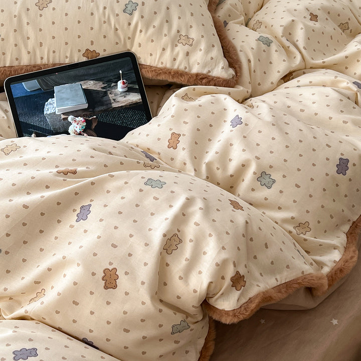 Playful Bear-Themed Duvet Cover Set