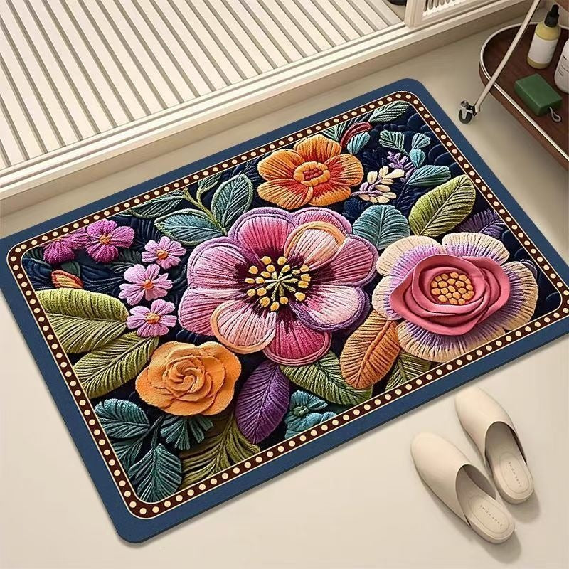 Luxurious Embroidered Floral Area Rug Stornfield