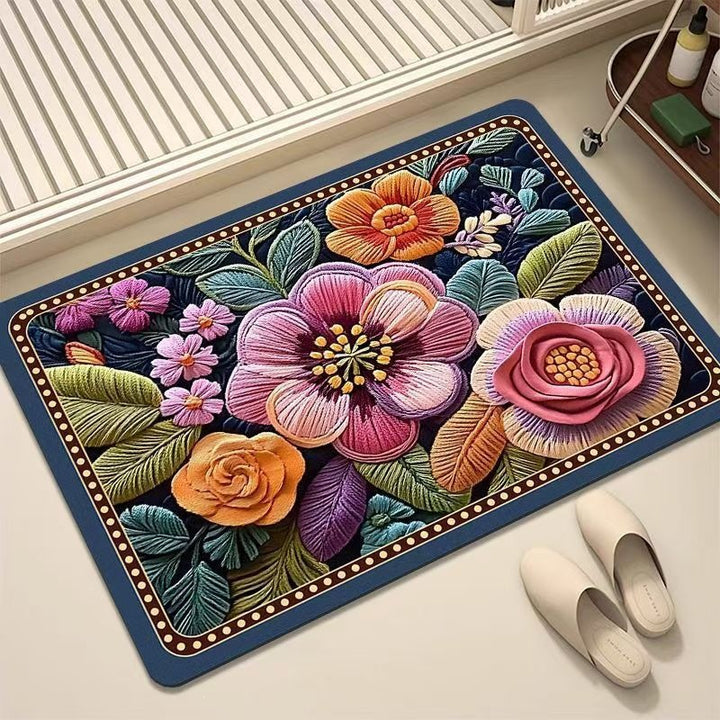 Luxurious Embroidered Floral Area Rug Stornfield