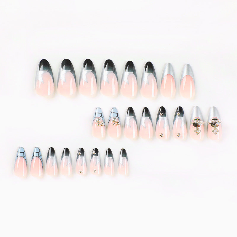 Artful acrylic nails with elegant 3D decorations and glitter effects Stornfield