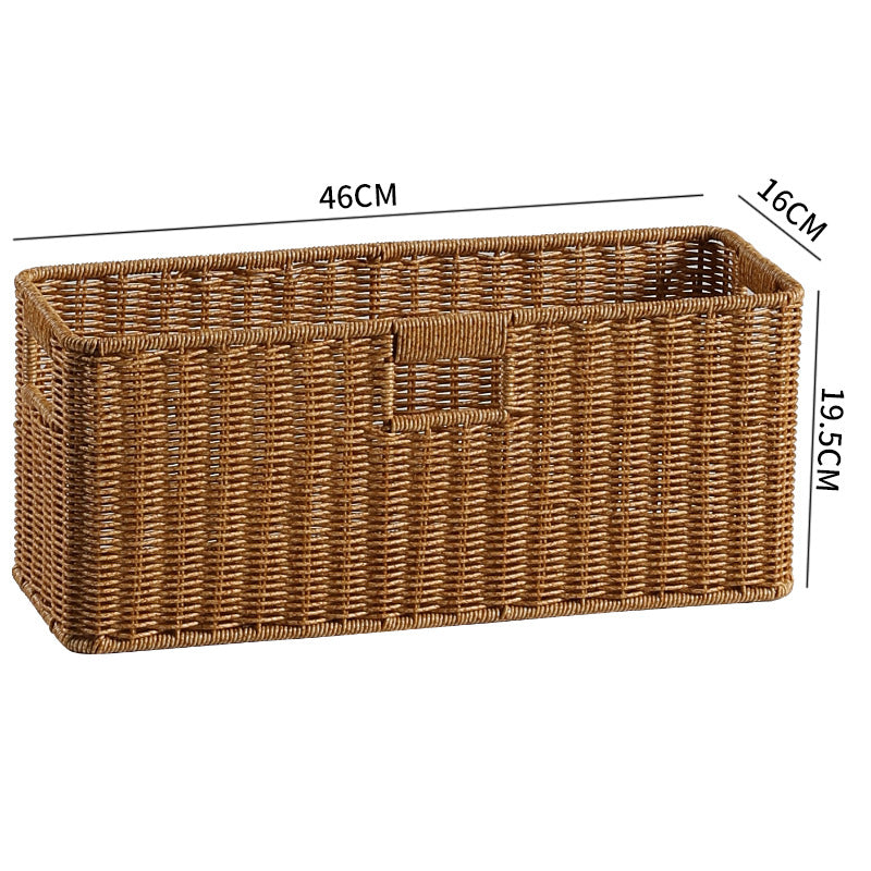 Handwoven Rectangular Storage Bin with Cutout Handles Stornfield