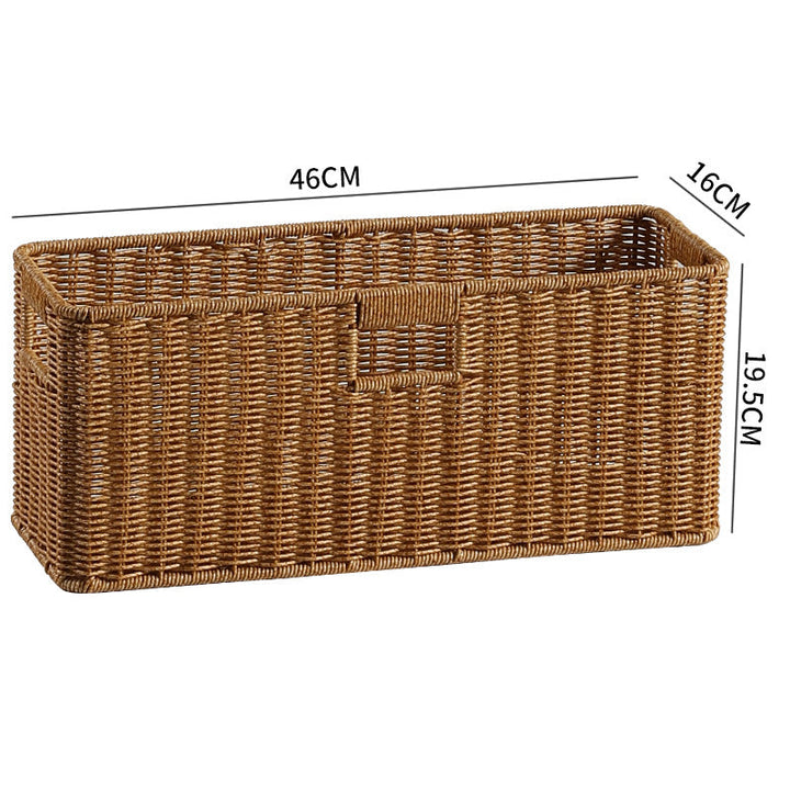 Handwoven Rectangular Storage Bin with Cutout Handles Stornfield