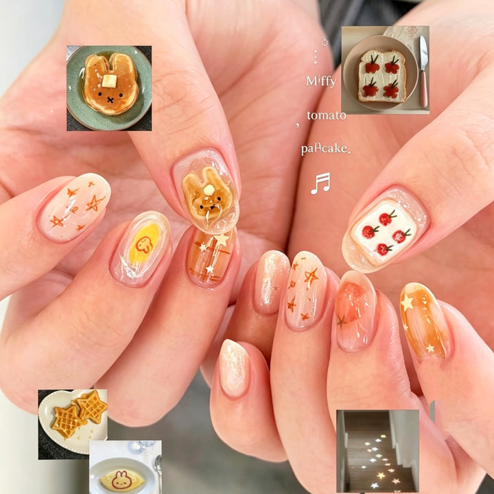 Creative Cartoon-Themed Press-On Nail Design Set