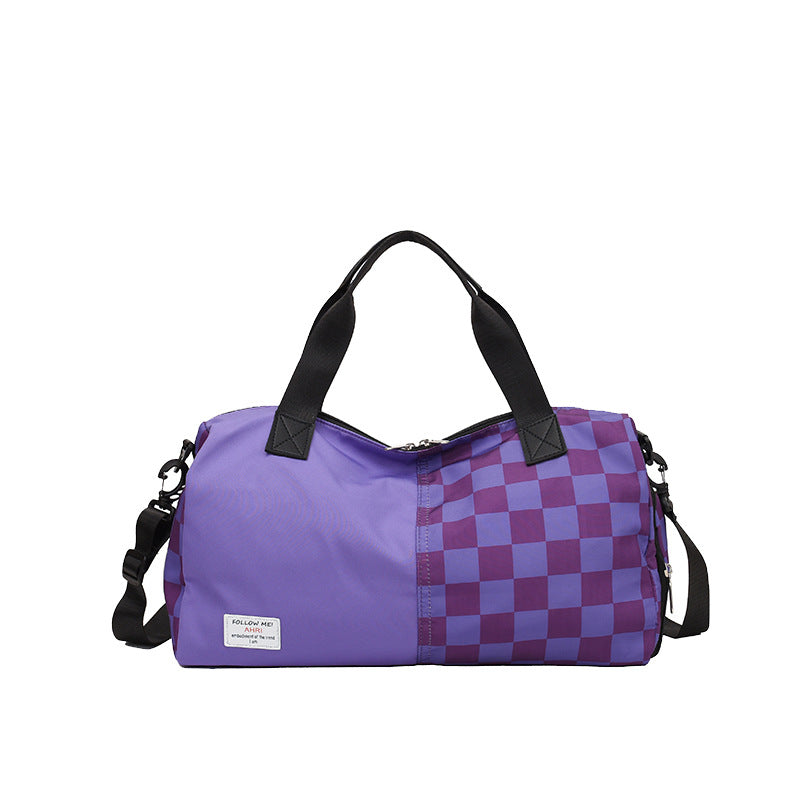 Checkered Pattern Durable Travel Duffel