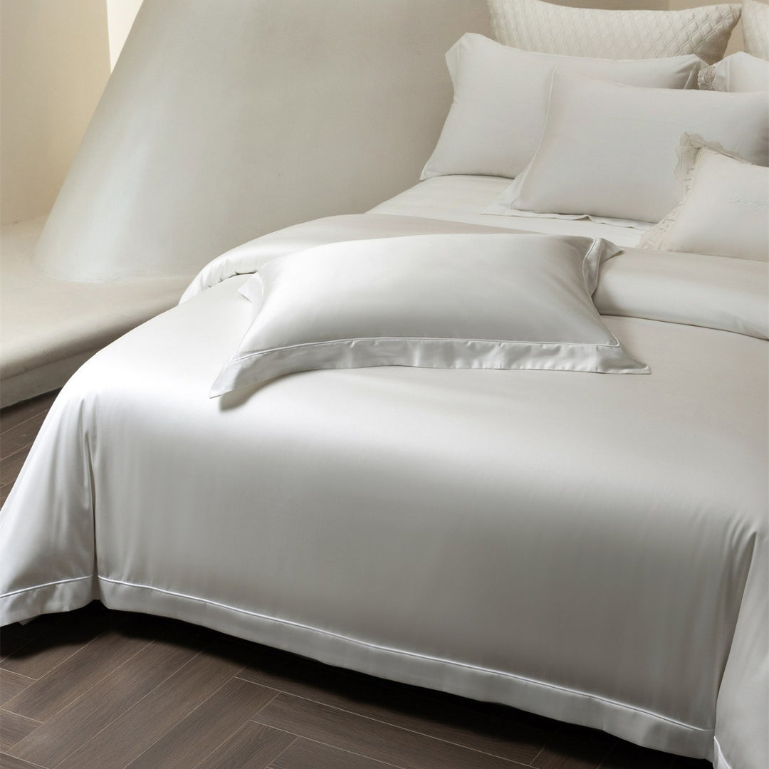 Silky-Feel Microfiber Duvet Cover Set with Deep-Fit Corners & Piped Shams