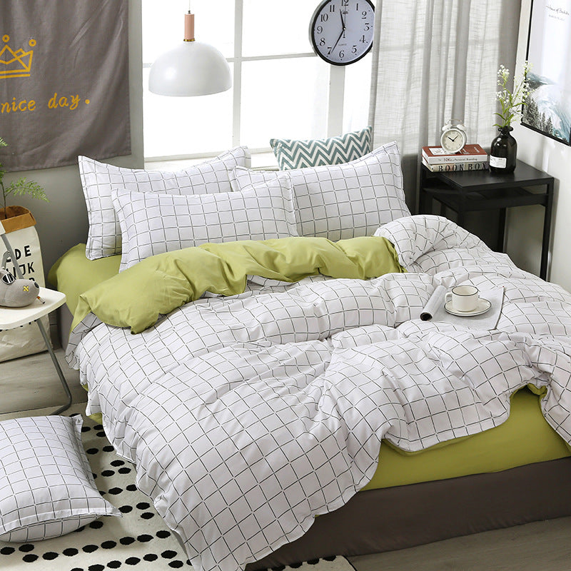 Modern Grid Pattern Comforter Set