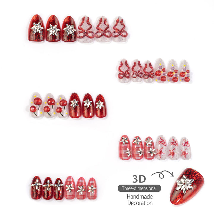 Artistic Holiday-Themed Press-On Nail Set