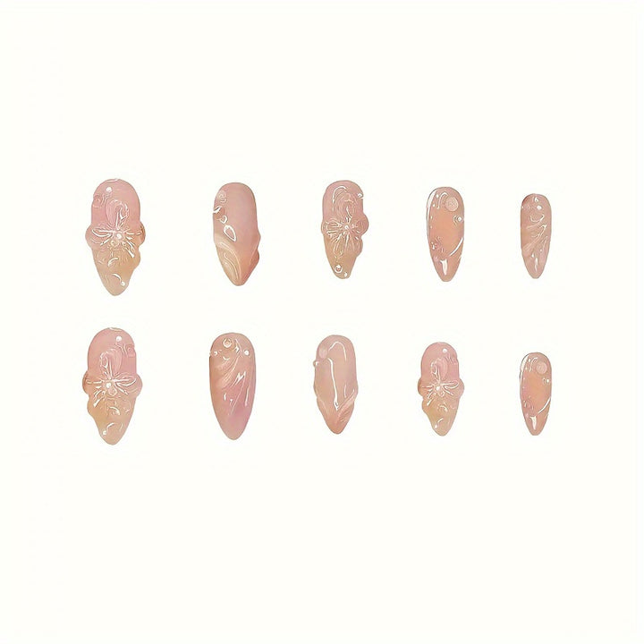 Floral-Themed Press-On Nail Art Stornfield
