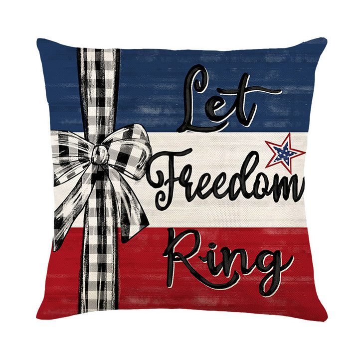 Patriotic Americana Cotton Linen Decorative Throw Pillow