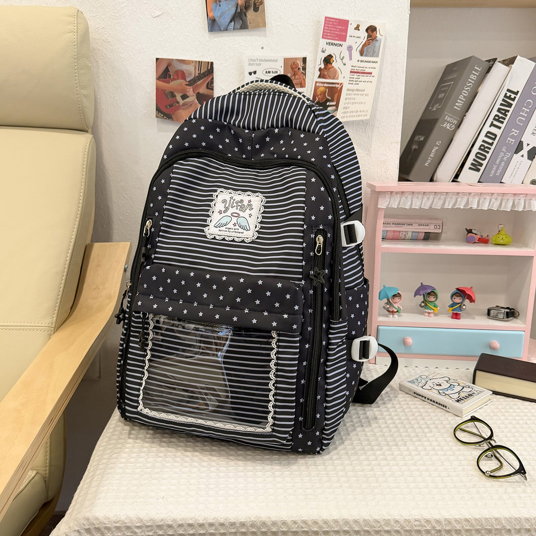 Trendy Striped School Backpack Stornfield