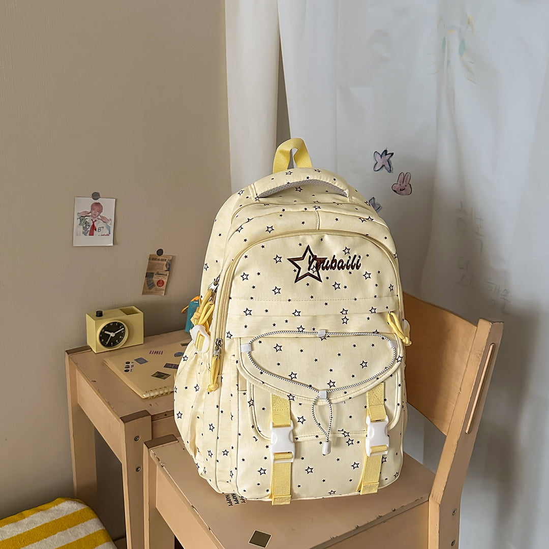 Star-Embellished Casual School Backpack Stornfield