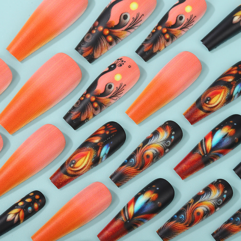 Creative Nail Art Set with Colorful Feather Designs Stornfield