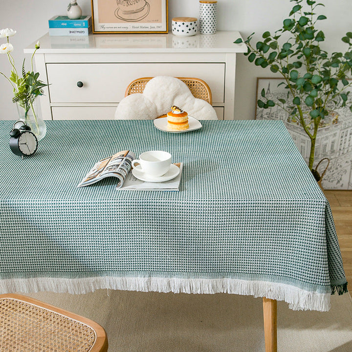 Stornfield | Modern Waffle Tablecloth, Knitted Lace Fabric Coffee Cloth, Round Tablecloth, Rectangular Tablecloth