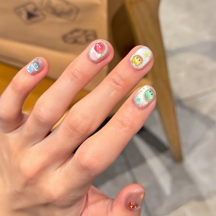 Creative Art Nail Tips with Playful Animal Design Stornfield