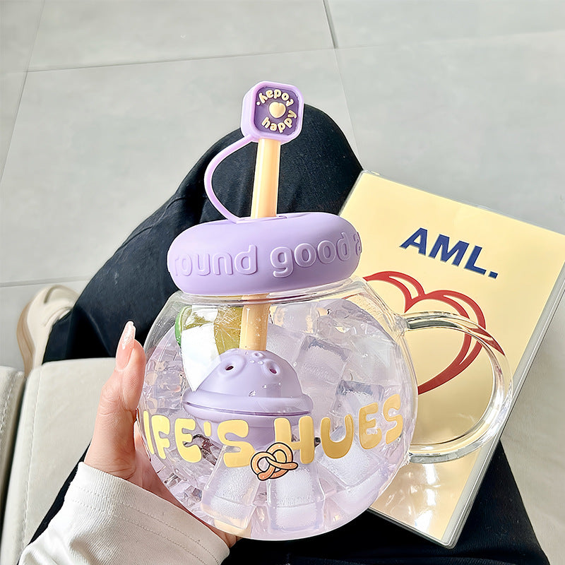 Women's drink container with integrated straw and cheerful fruit style design Stornfield