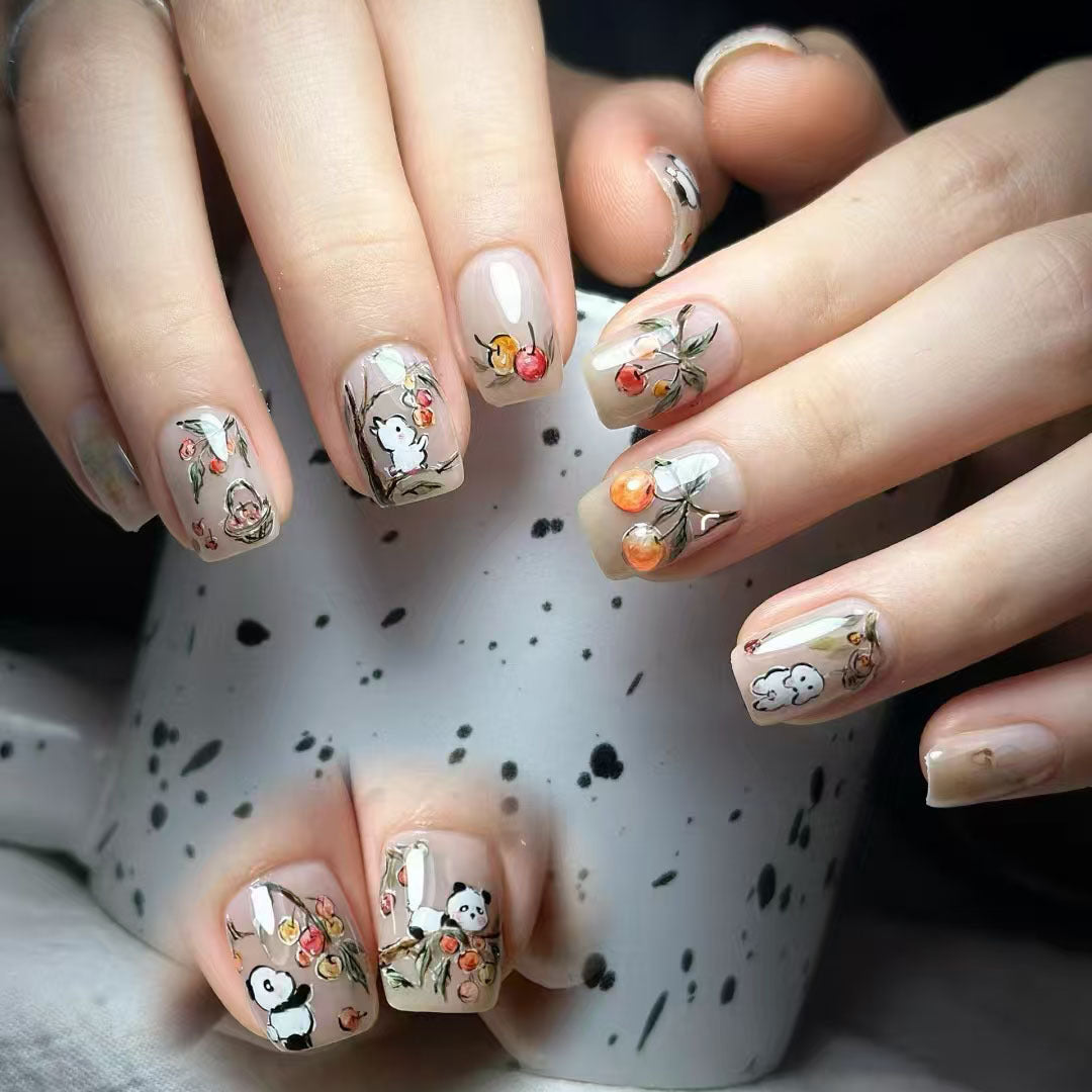 Artistic Nature-Inspired Nail Art Set