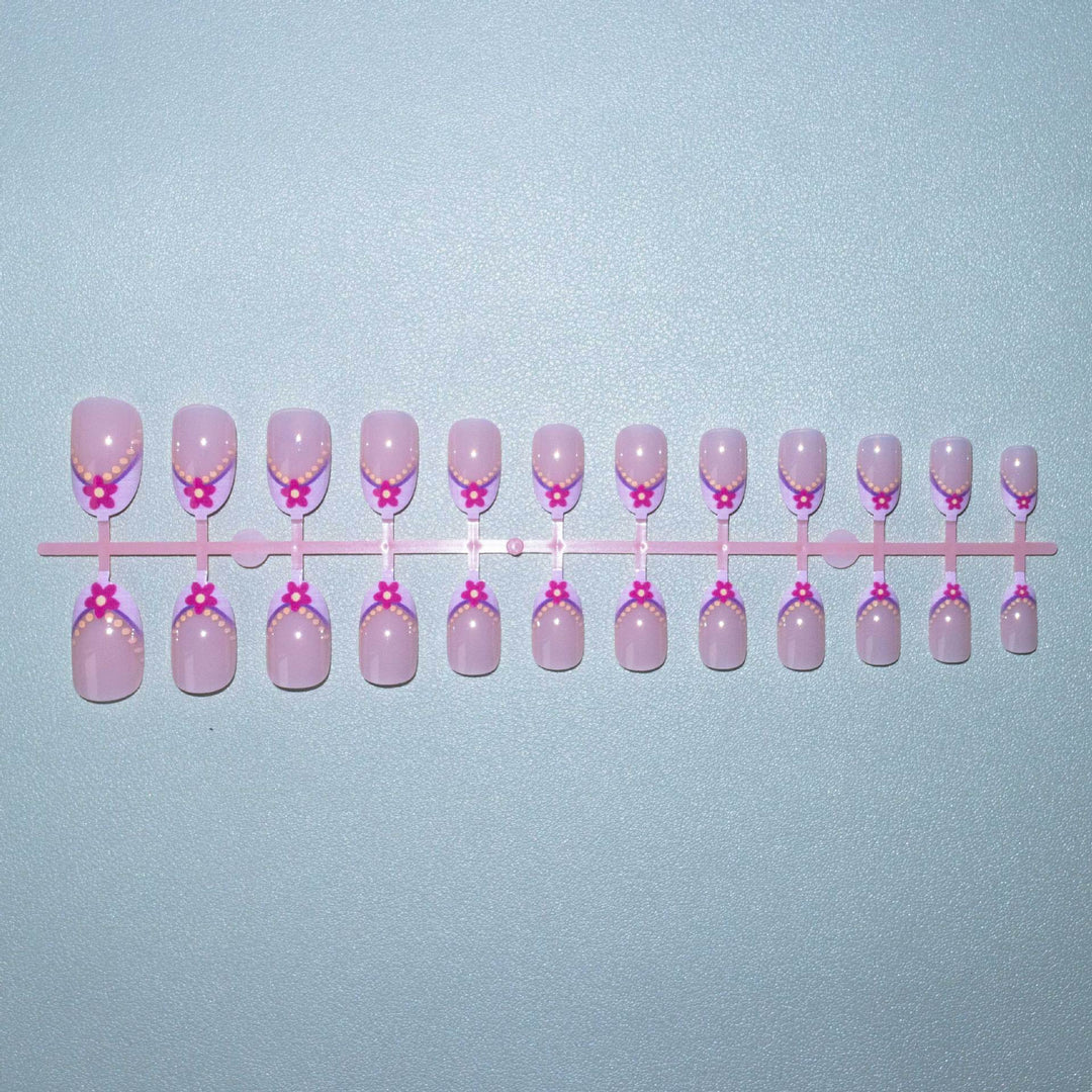 Artistic Floral Tip Nail Art