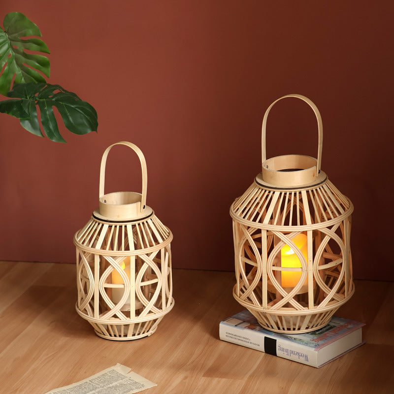 Handcrafted lantern made of rattan Stornfield