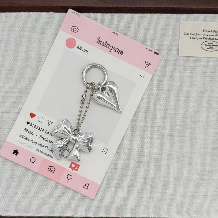 Heart-Shaped Charm Keychain with Bow Stornfield