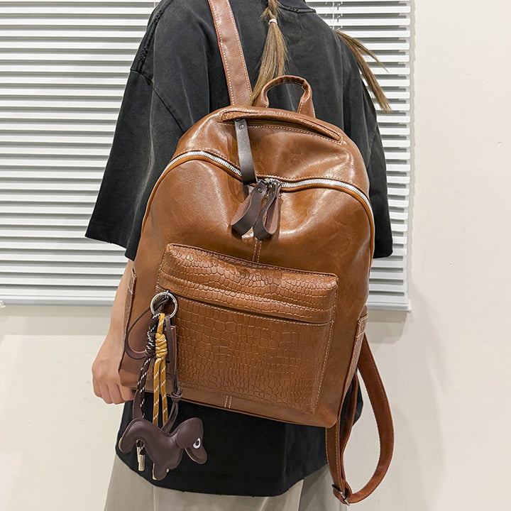 Stylish Crocodile-Patterned Leather Backpack Stornfield