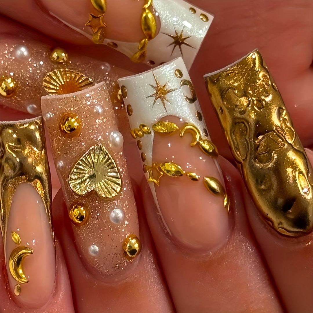 Ornate Gold Decorative Nail Art Stornfield