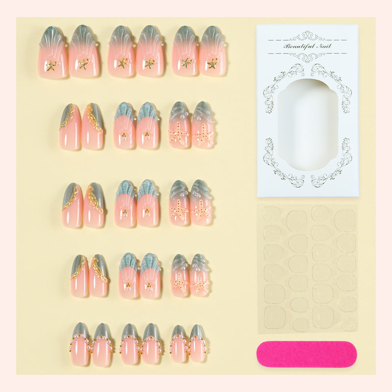 Decorative Press-On Nail Art Set with Unique Designs Stornfield