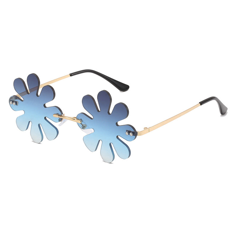 Women Playful Flower Sunglasses with Stylish Metal Frame Stornfield