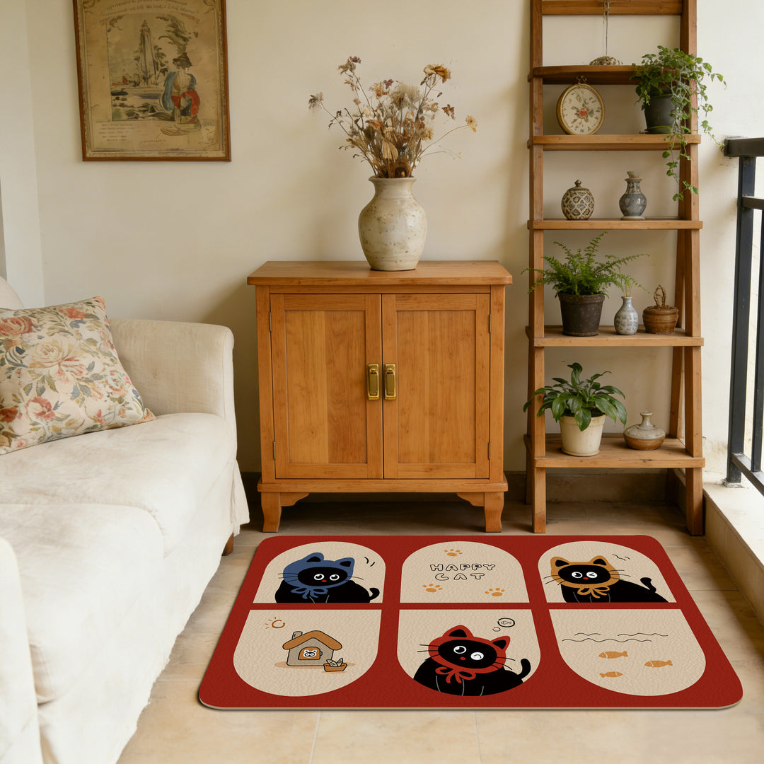 Orange-Themed Bathroom Mat Stornfield