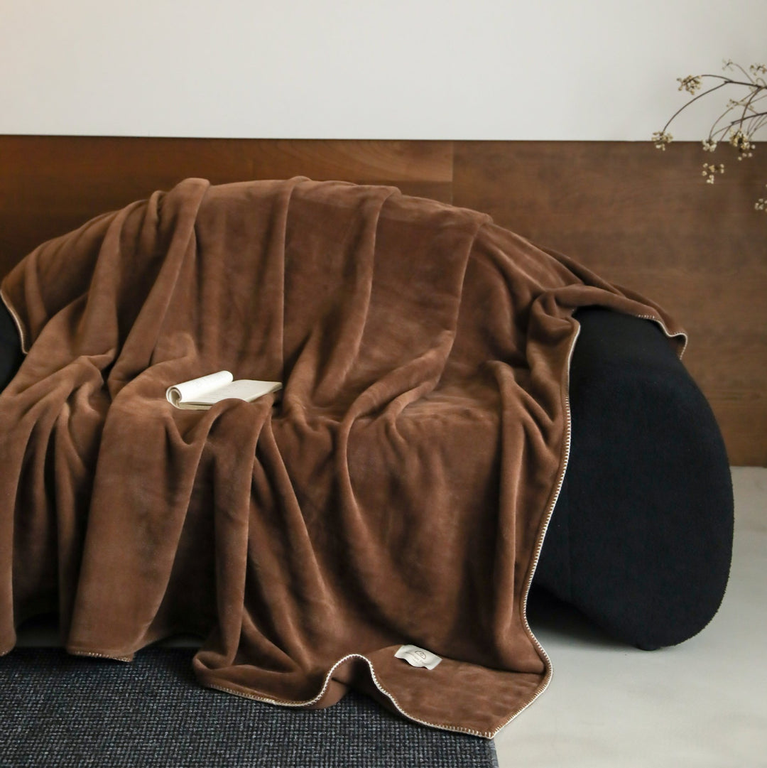 Plush Microfiber Velvet Throw Blanket with Satin Stitched Edge
