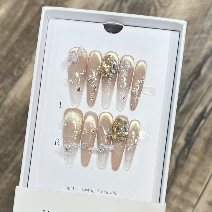 Stylish Decorative Acrylic Press-On Nails