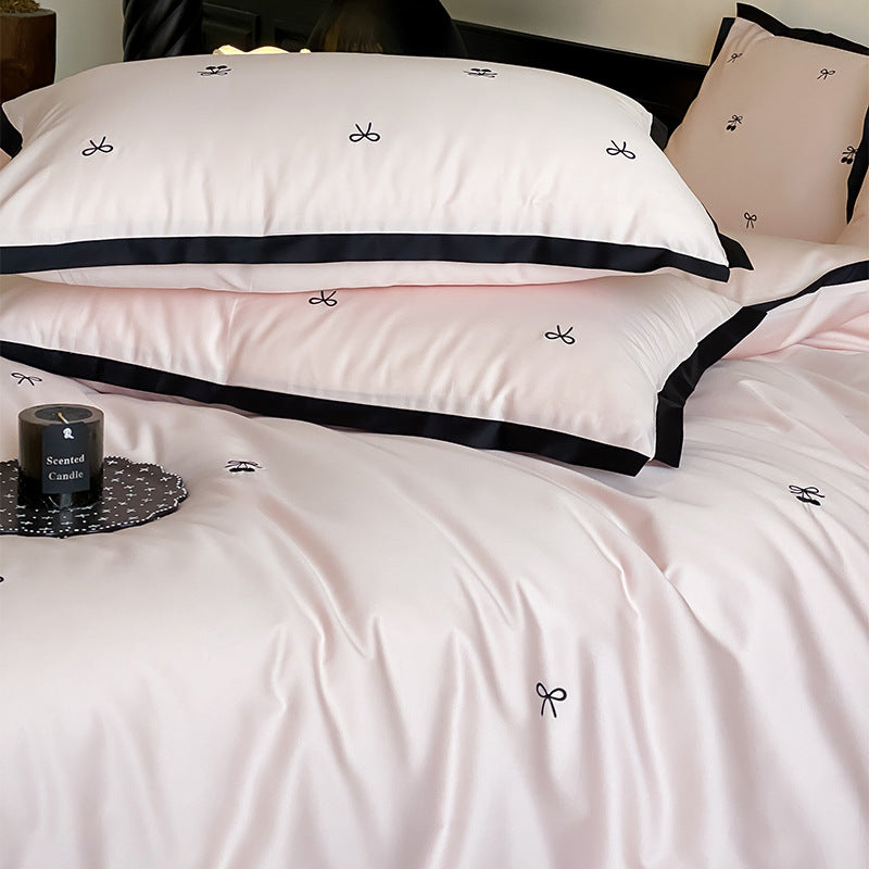 Luxury Embroidered Cotton Sateen Duvet Cover Set