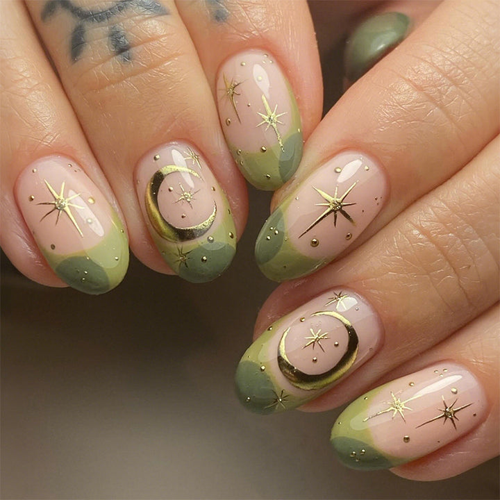 Decorative Press-On Nail Art Set with Botanical Inspirations Stornfield