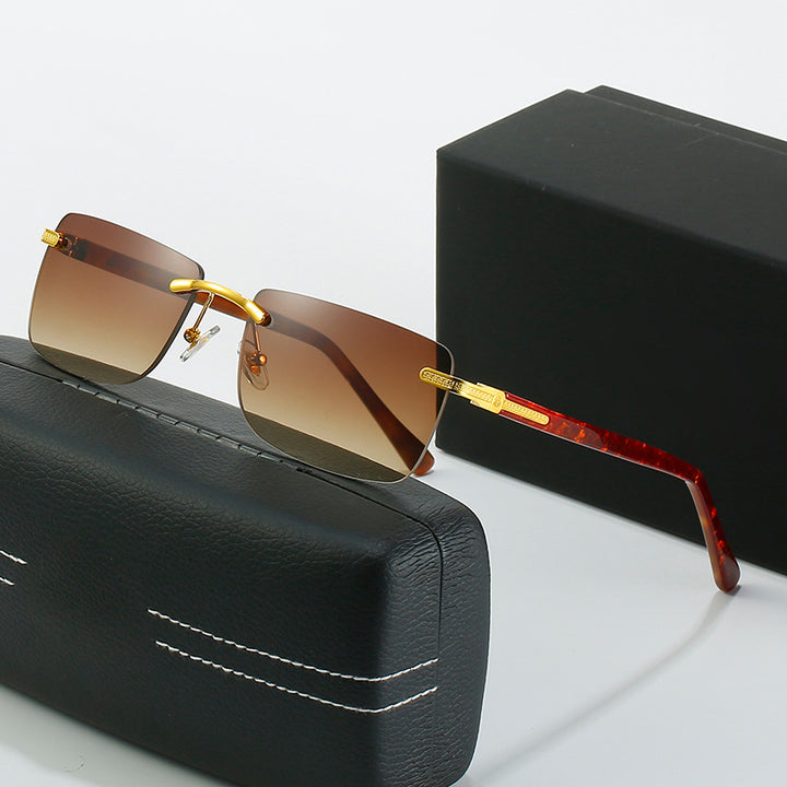 Women's fashionable sunglasses with a stylish, rectangular frame and elegant metal accents Stornfield