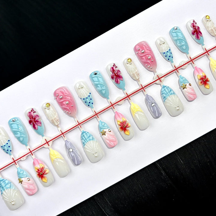 Vibrant Artistic Press-On Nail Set