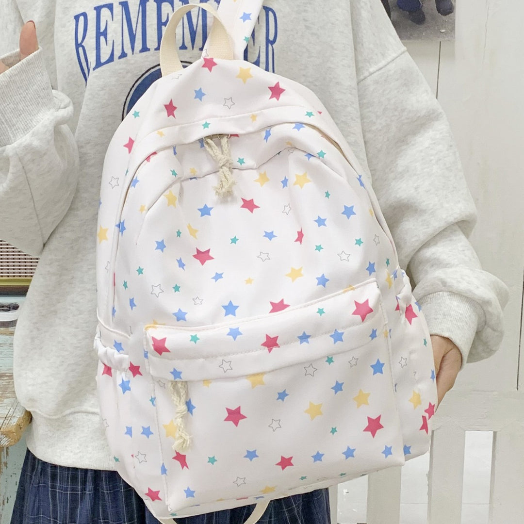 Backpack with Colorful Star Pattern and Practical Organization Compartments Stornfield