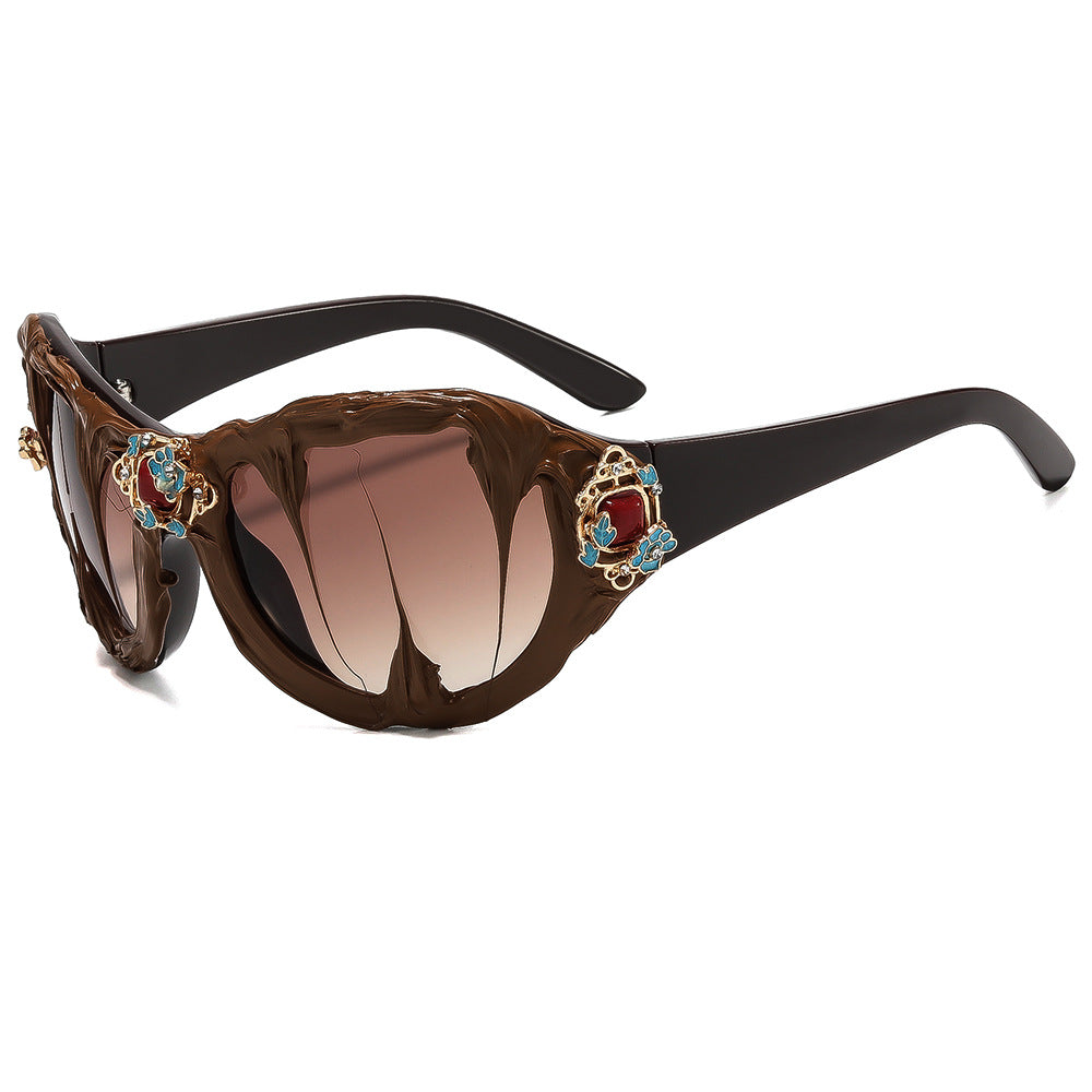 Ladies extravagant sunglasses with floral crystal embellishments Stornfield