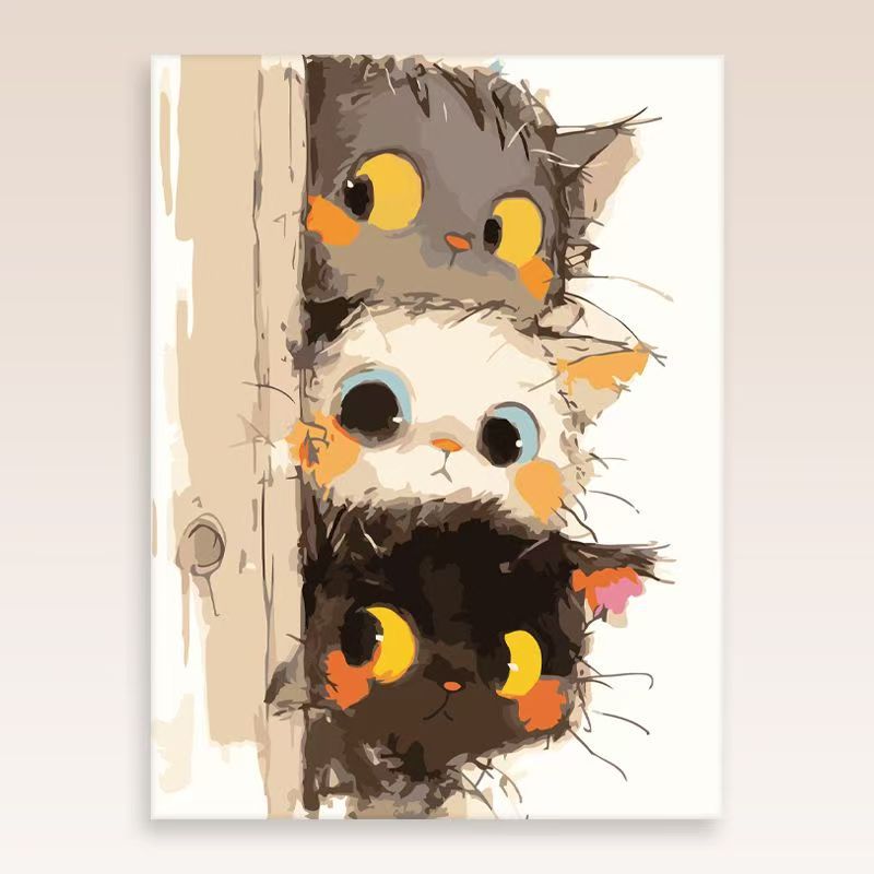 Whimsical Cat Portrait Wall Art Stornfield