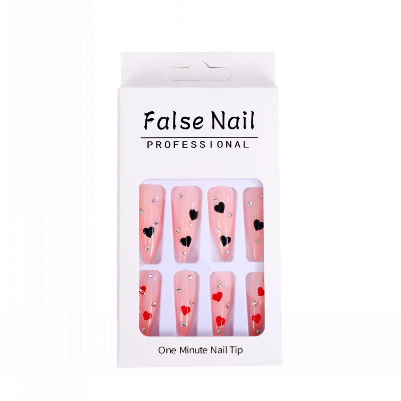 Glamorous artificial nails with heart accents Stornfield