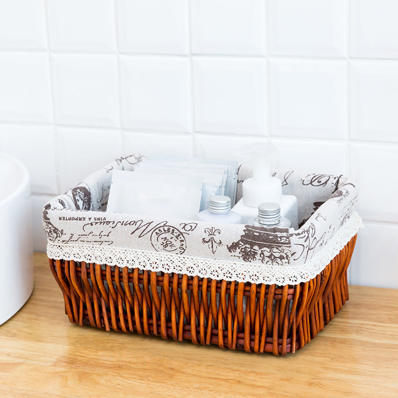 Women’s storage basket with decorative fabric lining Stornfield