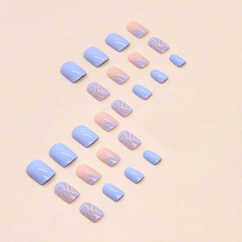 Floral Wave Design Press-On Nail Art Stornfield