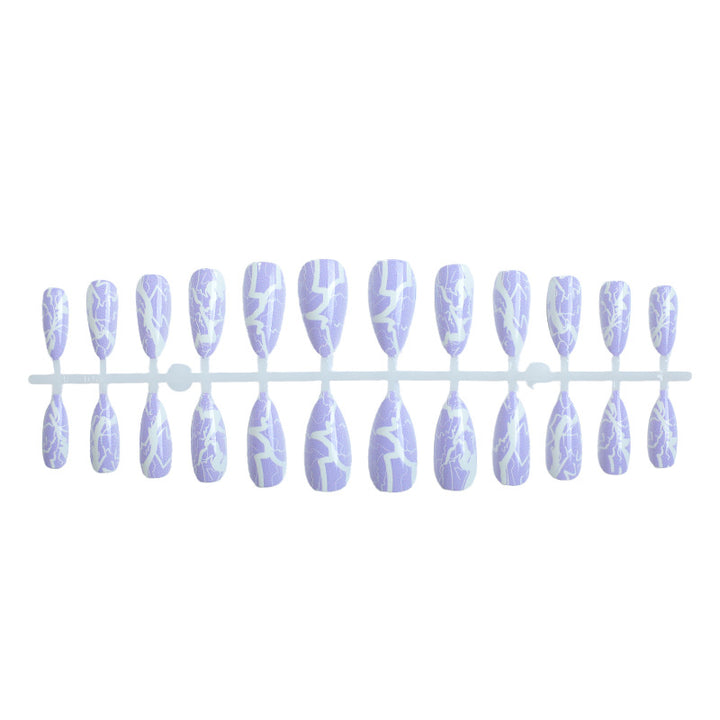 Artistic Press-On Nail Art Set with Lightning Design Stornfield